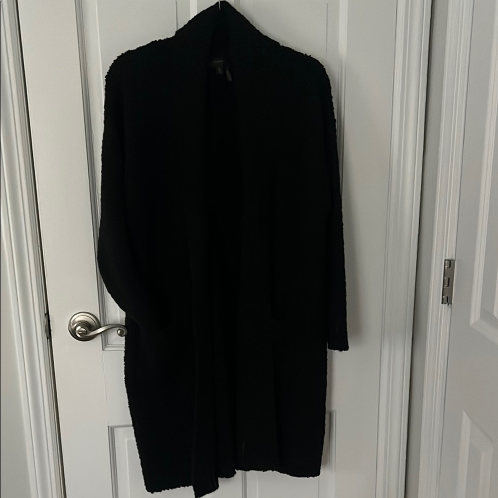 Donna Karan Black Elegant Long Cardigan
